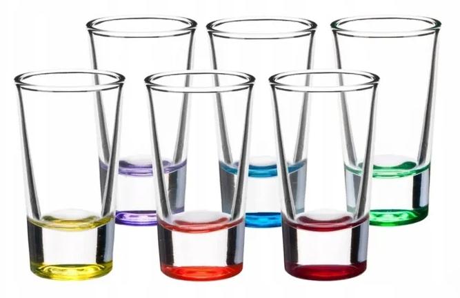 Glasgläser mit farbigem Boden Set 6 Stück in der Packung 28 ml