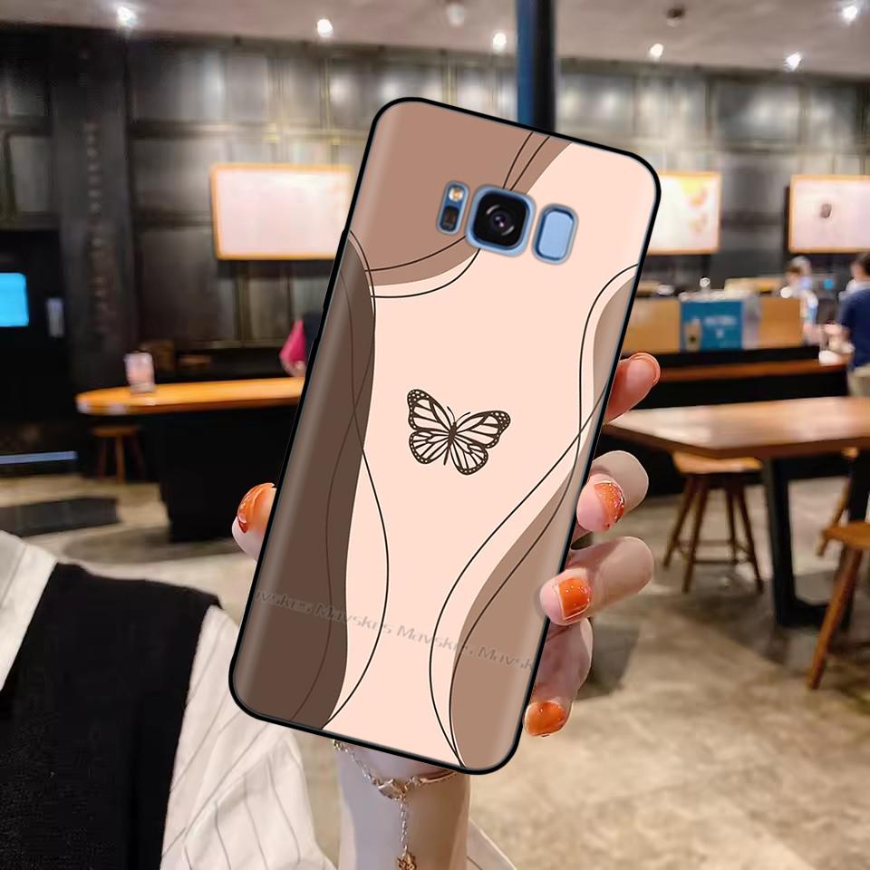For Samsung Galaxy S8 Plus Phone Case Heart-Butterfly Funda For Samsung S8 S8Plus Cases Liquid Silicone Bumper GalaxyS8 Shells