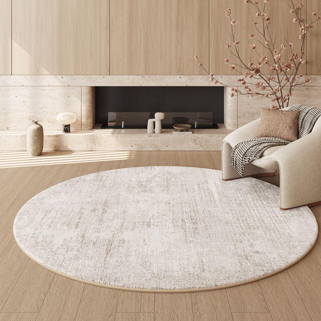 Easy-Care Imitation Cashmere Rug - Large Round Living Room Rug for Area Coverage and Comfort