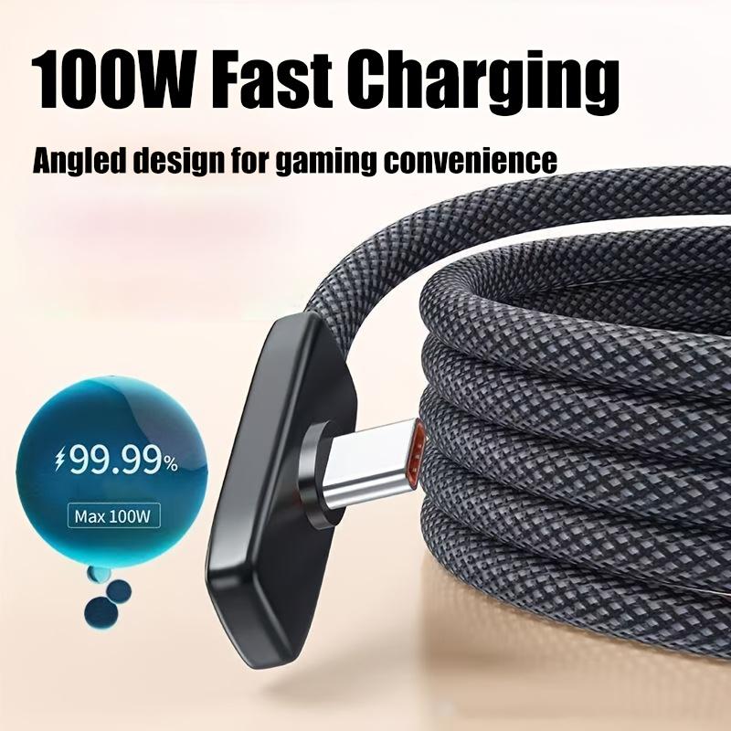 L-Shaped Braided Fast Charging Data Cable, 90 Degree Angled