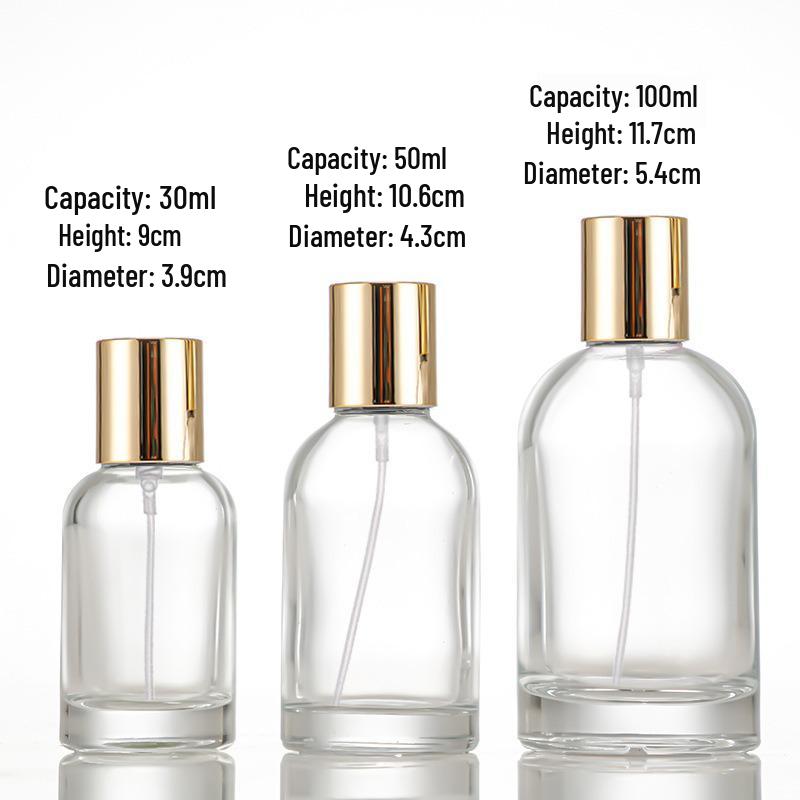 Compact Transparent Glass Perfume Spray Bottle - Travel-Friendly Snap-On Decanter
