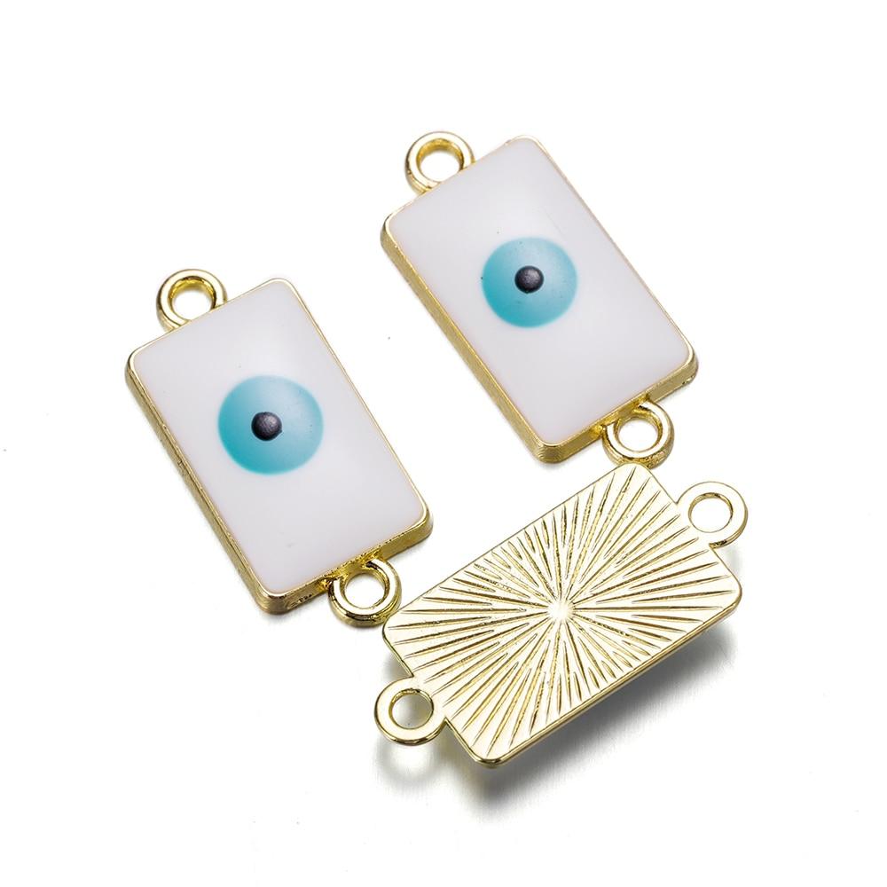 5 ks/šarže smaltované slitiny Evil Eyes přívěsek Srdce přívěsky pro DIY Náhrdelník Náramek Náušnice Přívěsky Příslušenství pro výrobu šperků