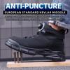 Waterproof Men Boots Rotating Buttons Safety Shoes Men Puncture-Proof Work Boots Steel Toe Shoes Light Indestructible Shoes