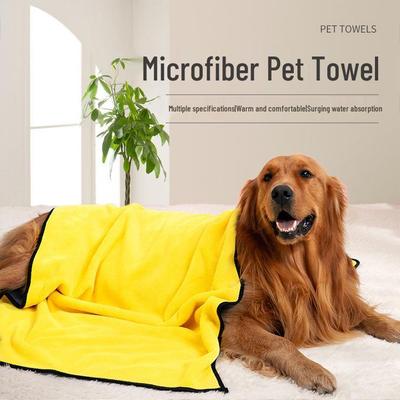Prosop moale absorbant din fleece coral pentru baie de animale de companie, pentru câini și pisici
