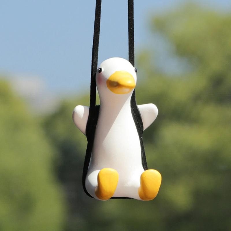 Kleine Ente Schaukel Auto Anhänger Dekoration Niedliche Ente Auto Rückspiegel Anhänger