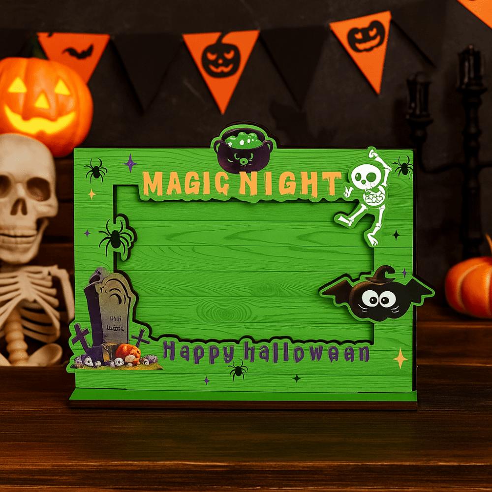 Creative Wood Photo Frame Happy Halloween Design Happy Halloween Decor Frame  Office