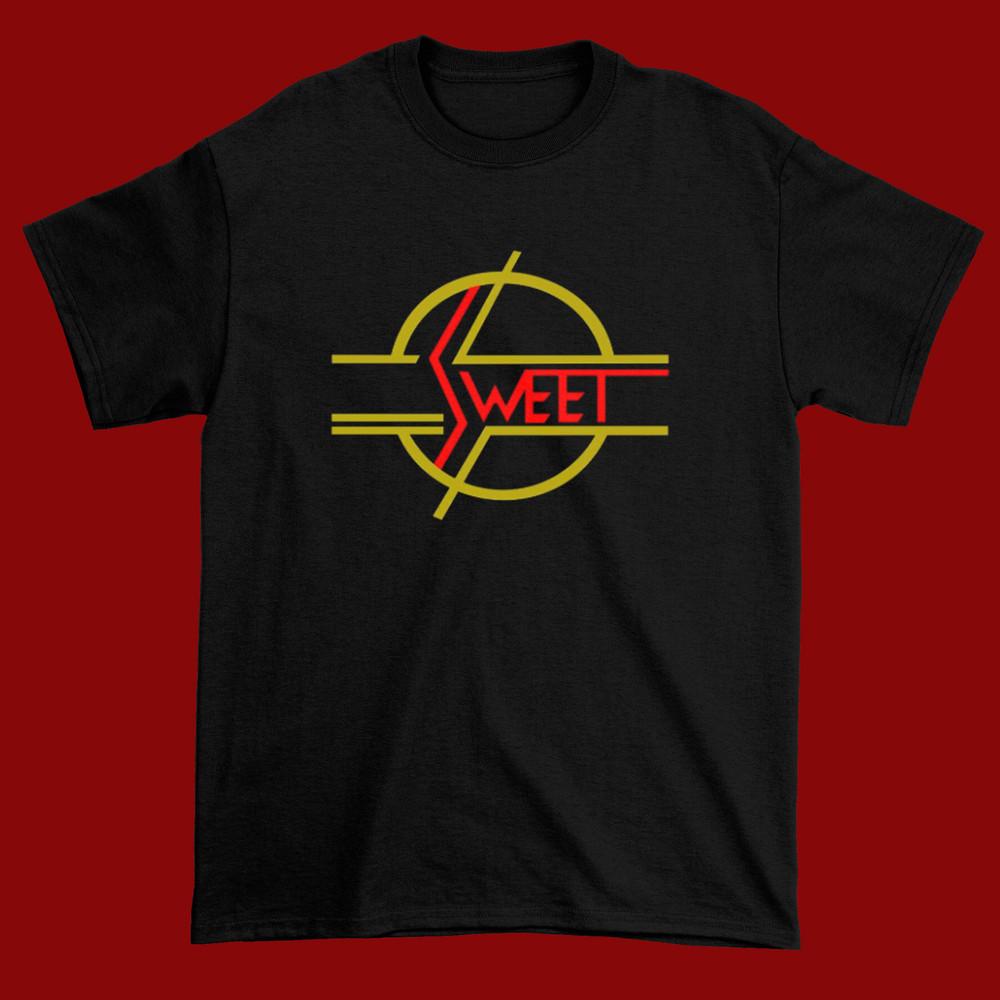 Nueva Camiseta Negra de Manga Corta con Logo de la Banda de Música The Sweet, Todas las Tallas