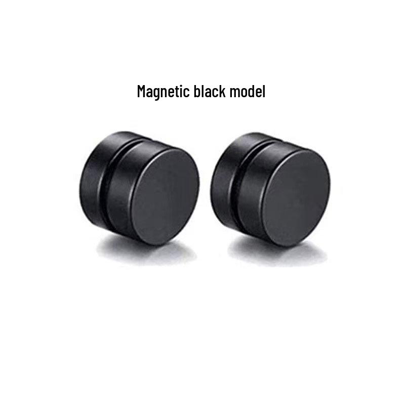 Magnetische Ohr Manschetten & Kreuz Zirkonia Stecker Ohrringe Set für Herren, Edelstahl, Kein Piercing Erforderlich