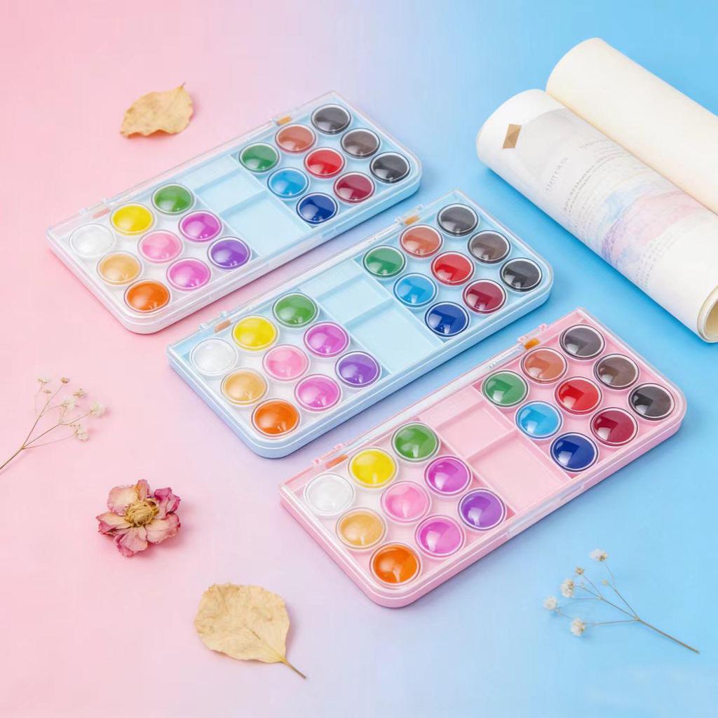 Children's Watercolor Paints Set: 12 or 18 Colors for Art, Doodling, and Sketching