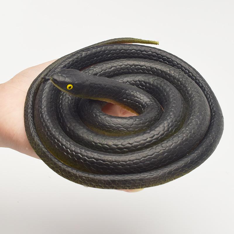 Realistic Fake Rubber Toy Snake, Black, Fake Snakes That Look Real, Prank Stuff 80cm