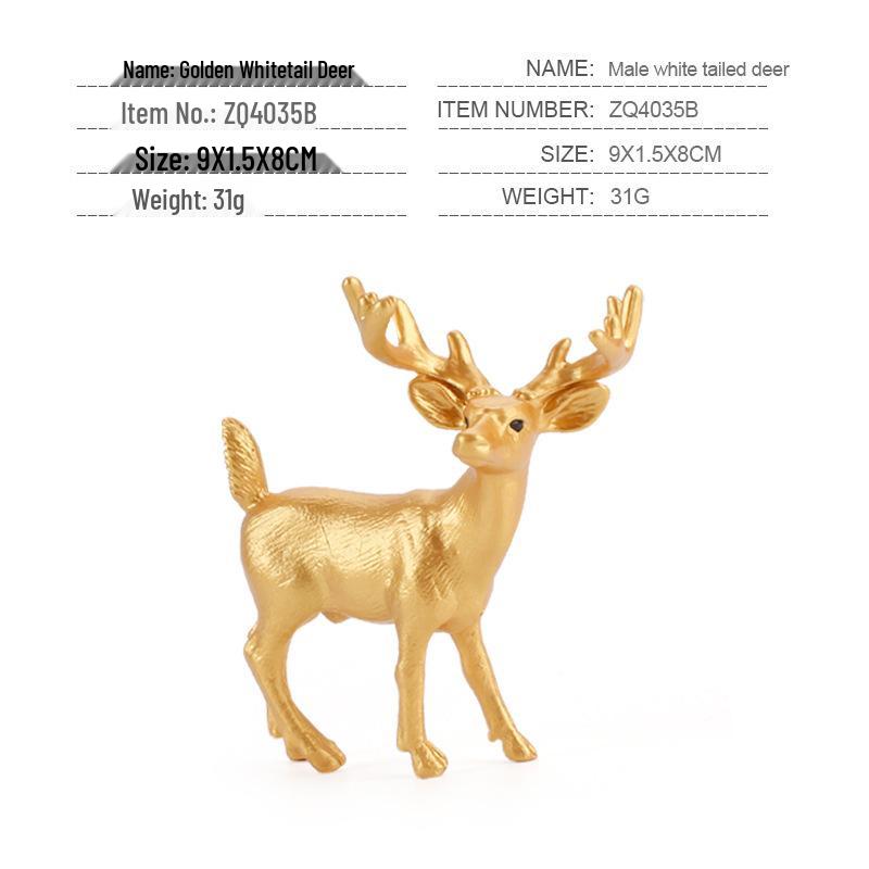 Simulated Christmas Reindeer and White-Tailed Deer Ornament Set