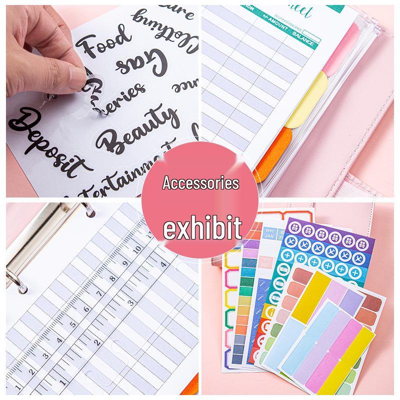 A6 Zipper Pouch Notebook: PU Leather Macaron Loose-Leaf Journal