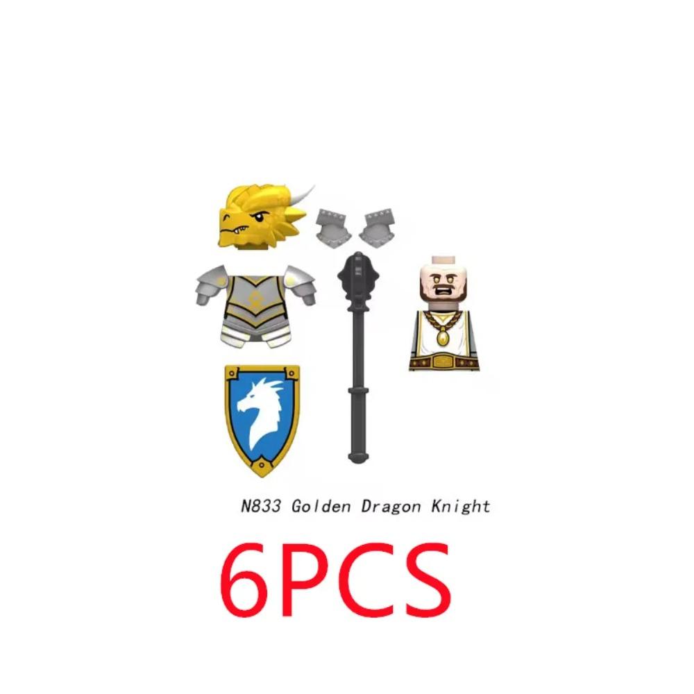 MOC Building Blocks Medieval Character Accessories Warhorses Militiamen Dragons Castles Knights Brick Gifts Toy Helmets Shields