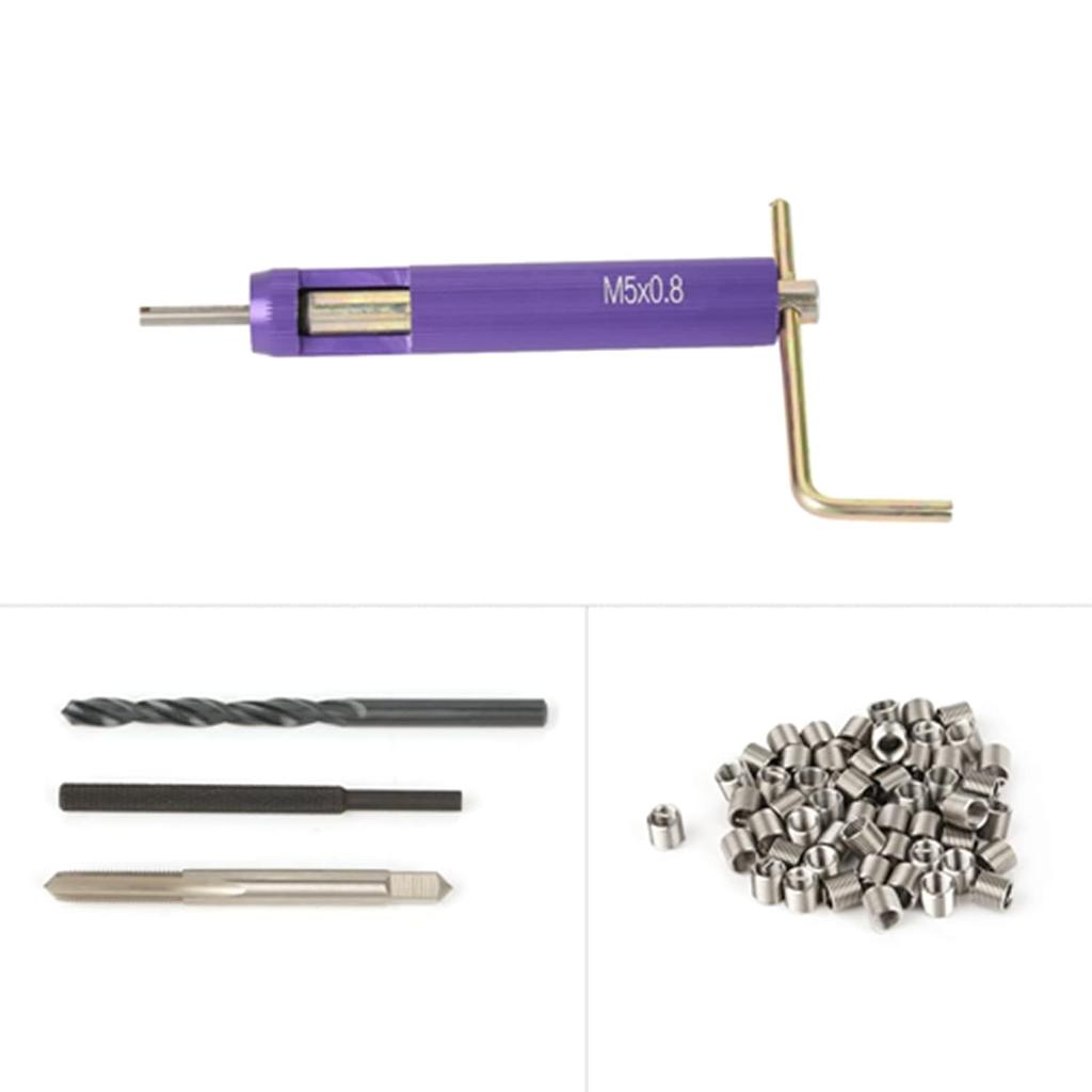 10-32 helicoil kit, Stainless Steel HELICAL Screw Thread Inserts M5 x 2D for Improved Connection Strength and WEAR 50PCS
