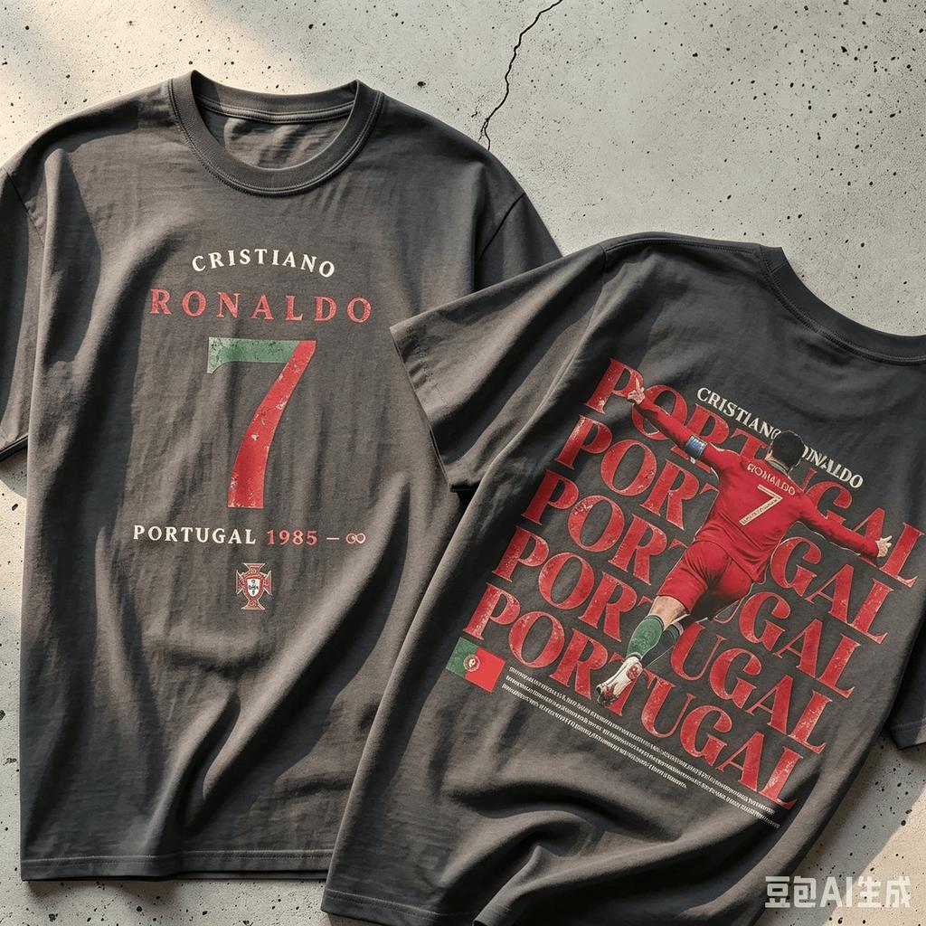 CR7 Grafica Calcio Maglietta Calcio Regalo Fan Portogallo Estate 2026 Unisex Moda Unisex Maglietta Cotone Oversize Street Wear Y2K