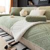 Plush Striped Sofa Cushion for Winter, Simple and Modern, Pet Friendly, Living Room and Bedroom Decoration, Solid Color Sofa Cover Cloth Cushion