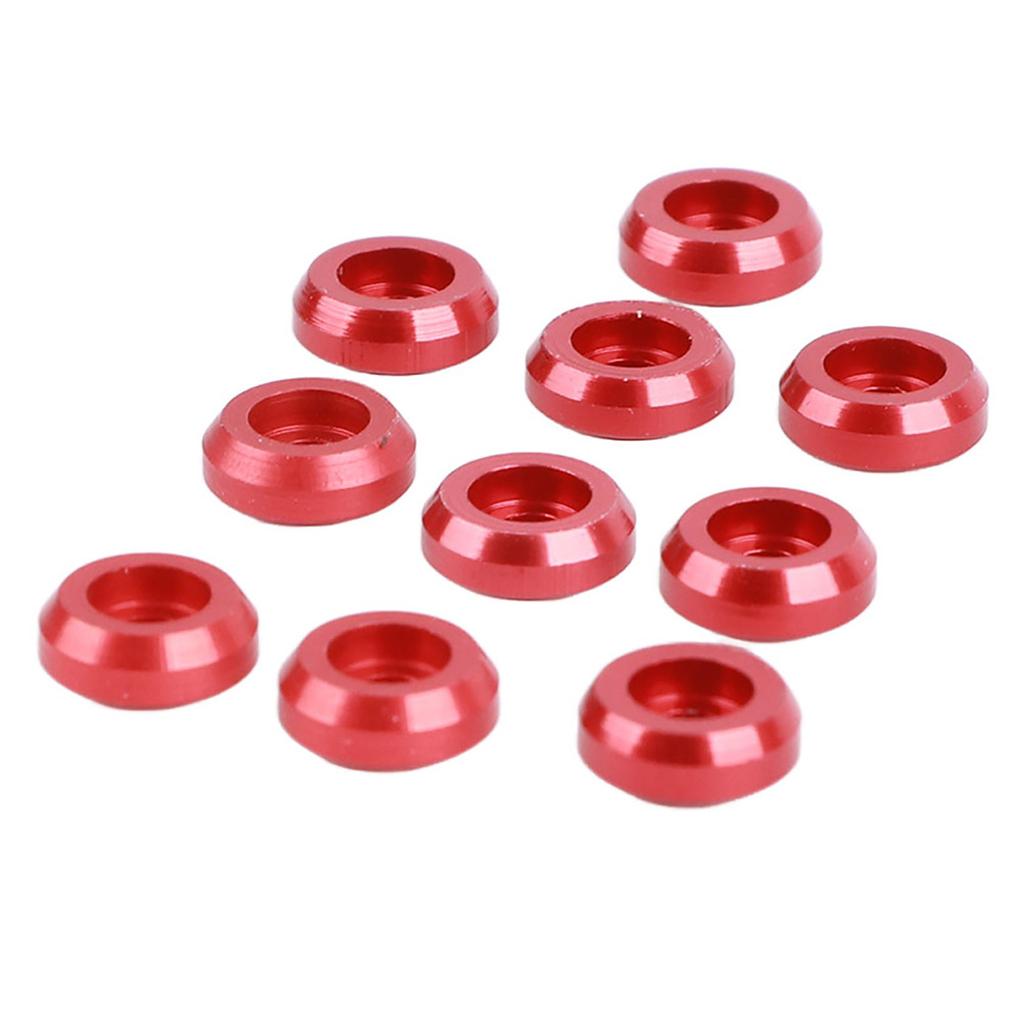 10pcs Aluminum Alloy Screw Shim Upgrade Spare Parts Fit for MND90 MN99 MN91 FJ45(Red )
