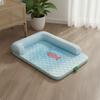 Dog Cooling Mat with Pillow Tear Resistant Cooling Dog Bed Supportive Pillow Pet Bed Breathable Quilted Pet Lounger Neck Support