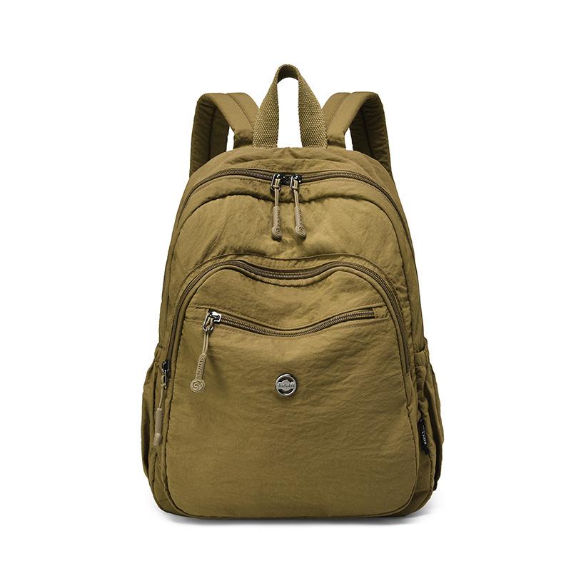 

Женский однотонный рюкзак, многослойная нейлоновая сумка, рюкзак для путешествий большой вместимости хаки