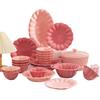 Charming Floral Ceramic Tableware: Girls' Rice Bowl, Plate, and Cutlery Set for Home Use