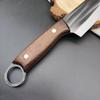 Forged Chef's Boning-Slicing Cleaver Professional Kitchen Knife for Meat Peeling Cutter Grill Knife with Sheath