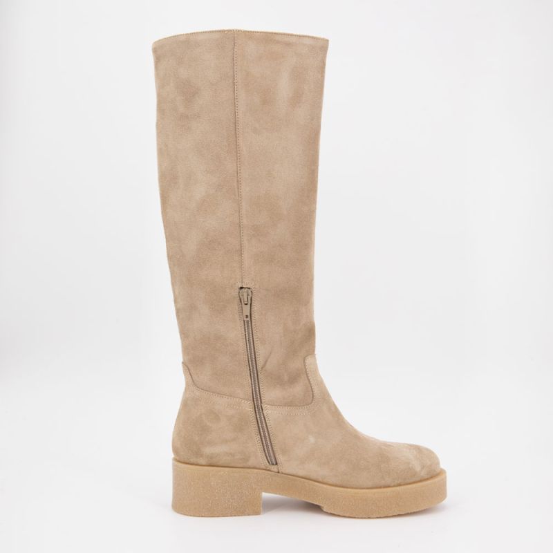 

Bottes hautes daim beige avec zip sukumia Femme EXIT 38 бежевый