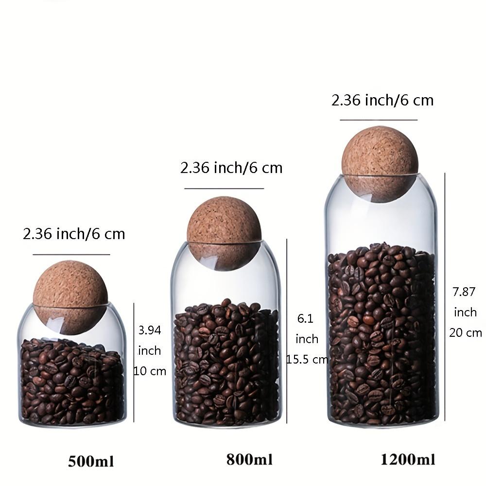 Glass Food Storage Canister With Airtight Cork Lid Clear Food Storage Jar Container With Seal Cork Round Stopper For Kitchen