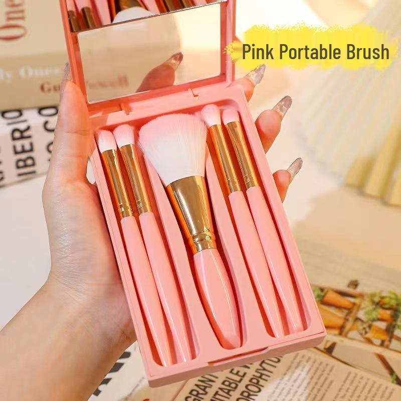 Morandi 5-Piece Eye Makeup Brush Set with Window and Mirror – Soft, Portable & Affordable.