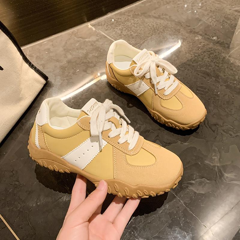 

Fashion 2025 Fashion Shoes Female Mixed Colors Women s Vulcanize Shoes Outdoor Women Sneakers Low Heel Daily Lace Up Ladies Casual Shoes 35 жёлтый
