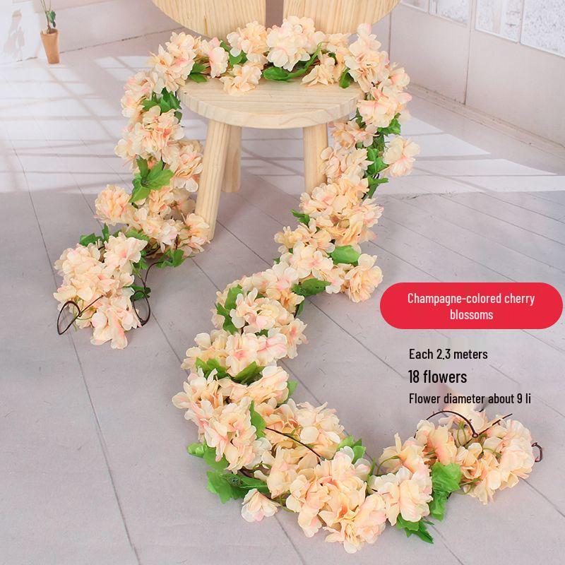 Silk Flower Vine for Air Conditioner and Heating Pipe Decoration