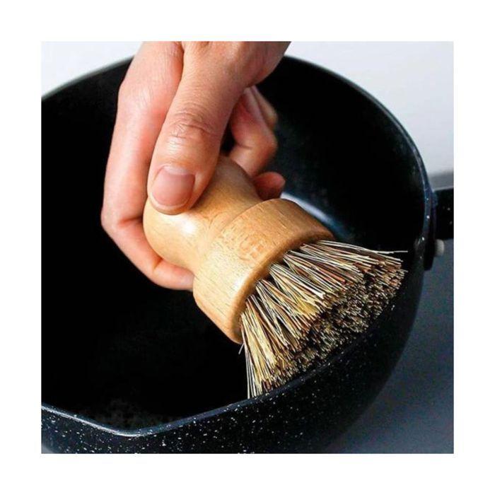 Brosse - La droguerie écologique - Brosse casserole - Poils en laiton - Poignée ergonomique - Fabriqué en Europe