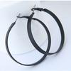 Stylish, Metal Simple Circle Personalized Ear Buckle Earrings, Simple Black Exaggerated Round Earrings