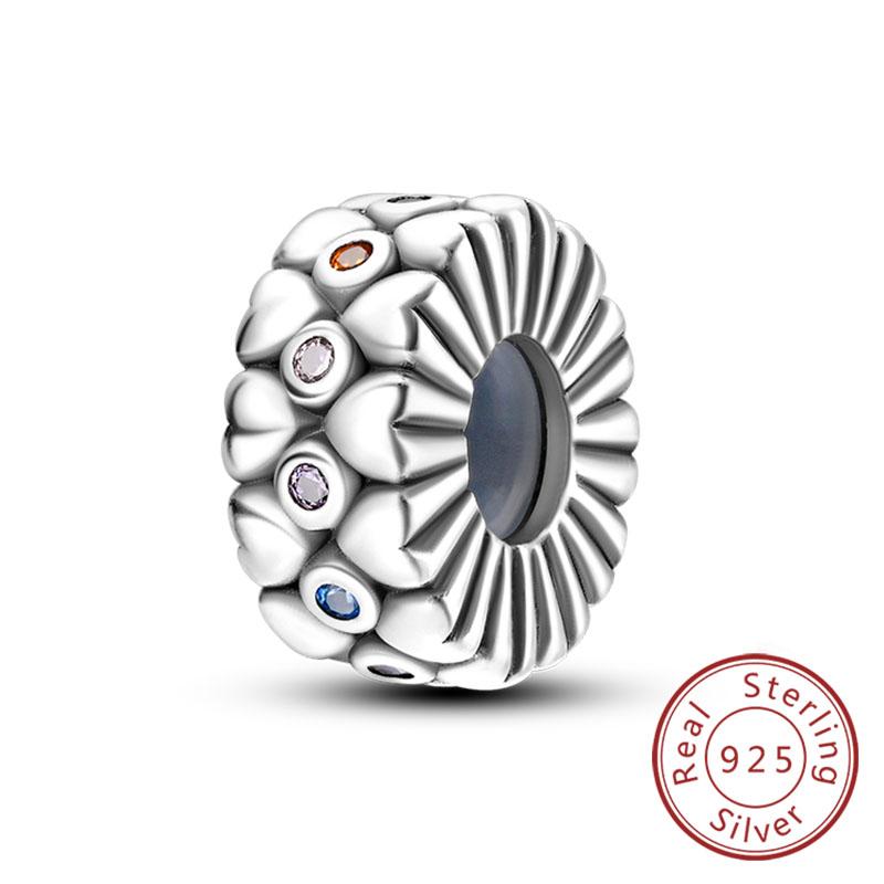 Fit Original Charms Beads Copper Clip Charms Zircon Silicone Spacer Beads For Bracelet Women Diy Gift Party