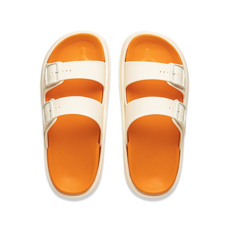 New LiNing Slip Resistant Abrasion Resistant Slide Slippers Women's White Orange AGAV014-6