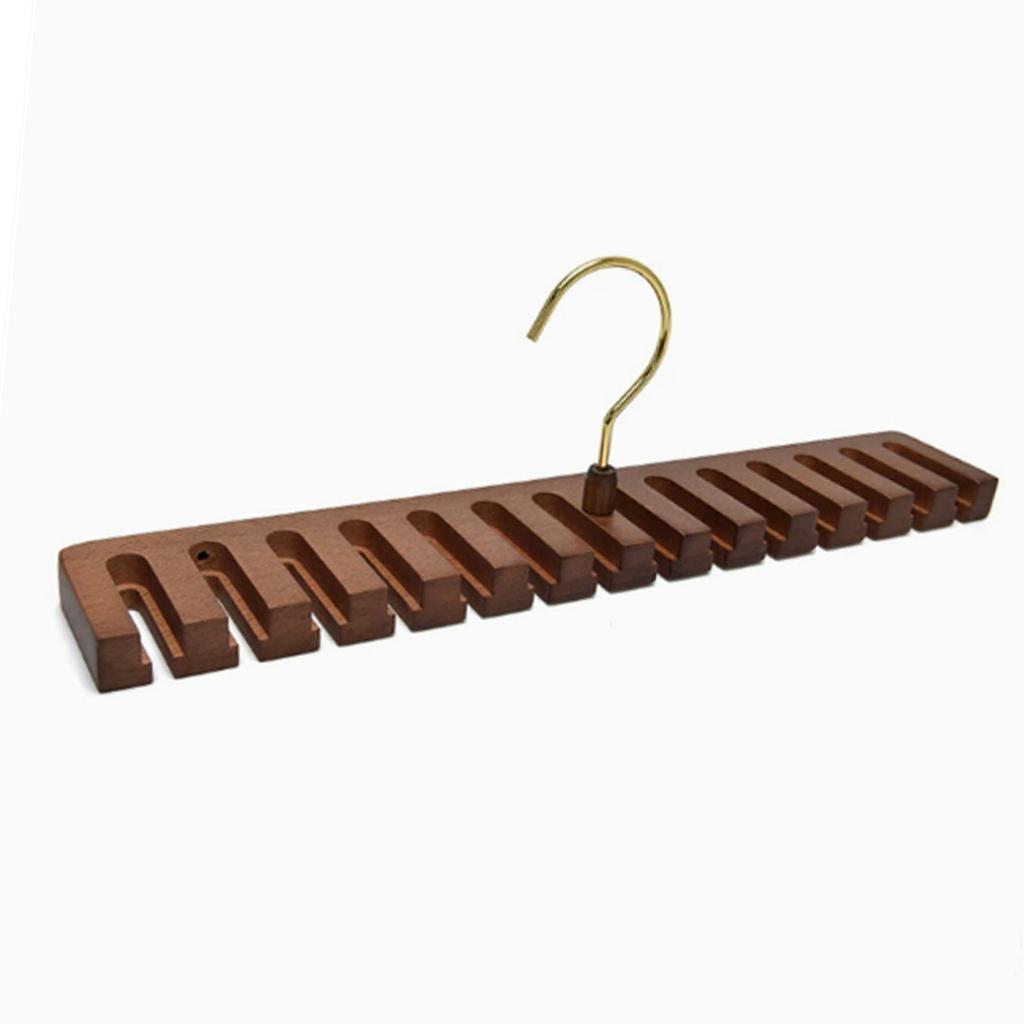 Wooden Belt Rack for Closet Wall Mount Sturdy Space Saving Tie and Belt Hanger Organizer Holder Holds 14 Belts
