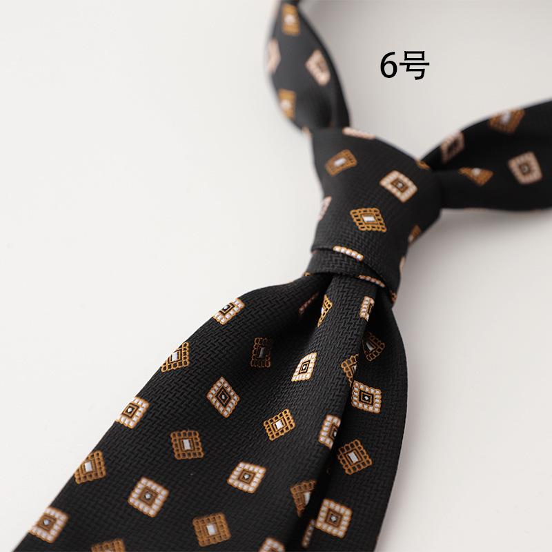 Retro Gentleman Style French 8Cm Men'S Tie, Dark Green Coffee Burgundy Stripe Occupation