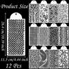 12 Pcs Cake Stencils Cake Templates Set Floral Leaf Linear Stripe Lace Irregular Geometry Wedding Icing Stencils Cake Molds Cookie Dessert