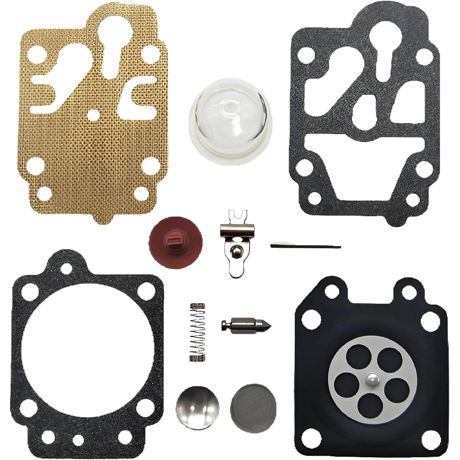Carburetor Gasket and Diaphragm Kit for Carburettor, Replacement Membrane Repair Kit Carburetors Brushcutter,Carburetor Repair Kit Primer Lamp Valve 12PCS