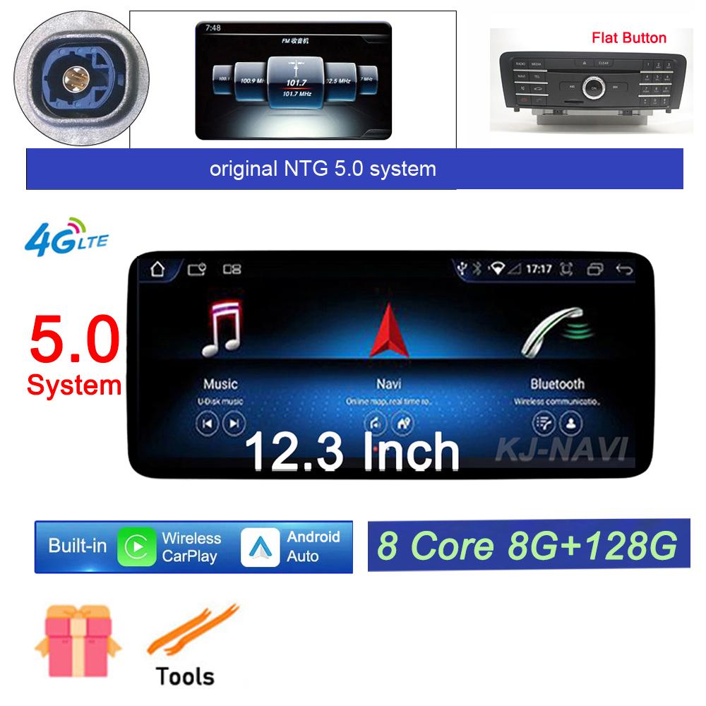 New 12.3" Android 14 For Mercedes Benz A Class W176 X117 X156 W463 2015-2018 Car Radio Stereo GPS Navigation Video 4G Lte