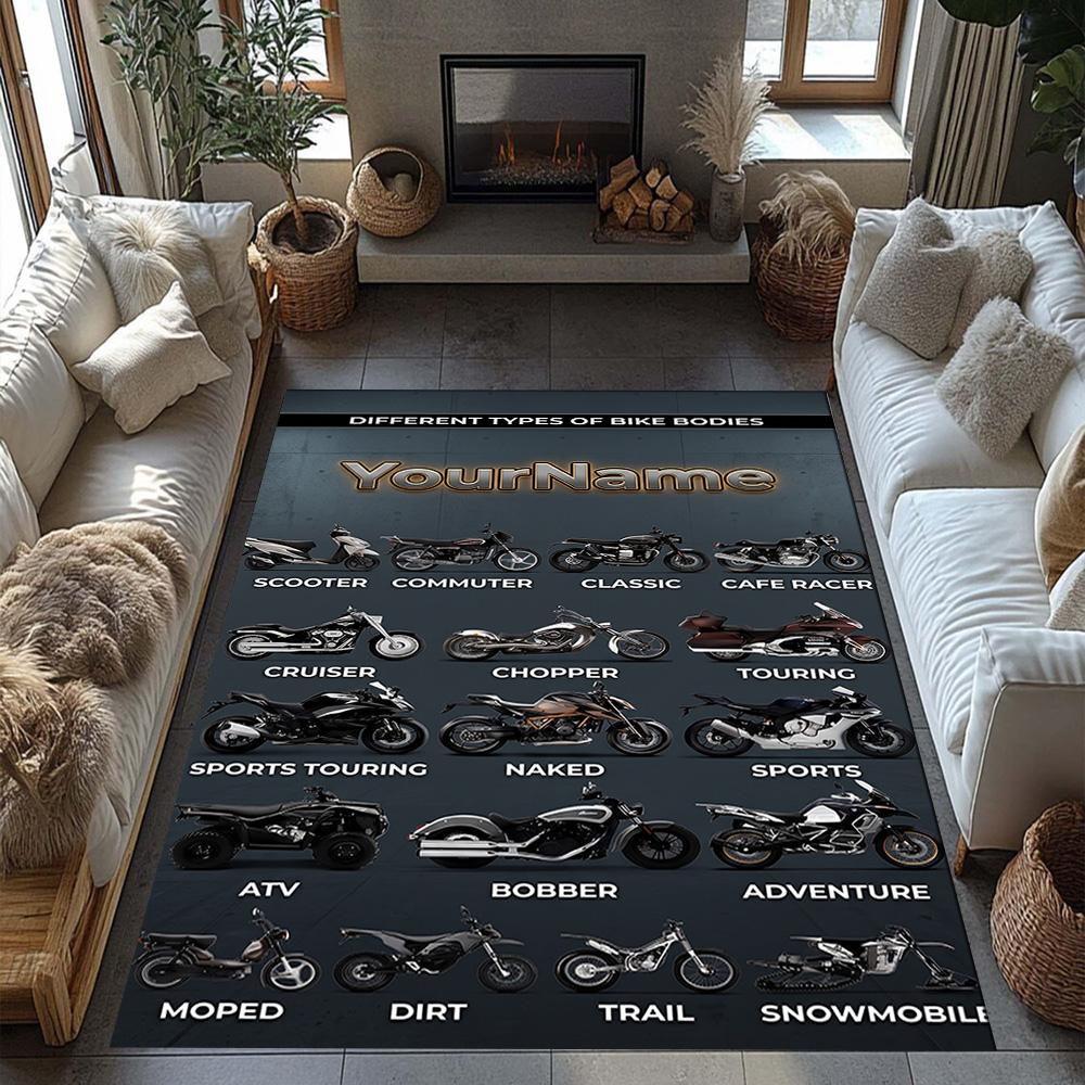 Harley-davidson Motorcycles Customized Name Area Rug Suitable for Living Rooms Bedrooms Balcony Playrooms Antislip Carpet Decorate Offices