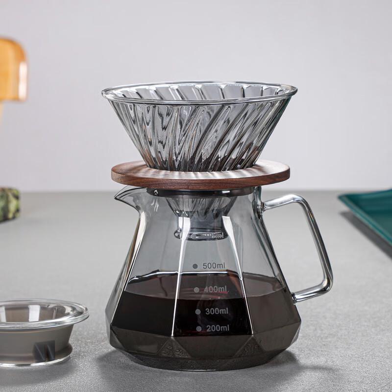 Pour-Over Coffee Maker Set with Walnut Tray