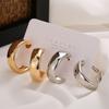 European and American Earrings Fashion Simple Circle Earrings Women's Gold Round Simple Earrings.