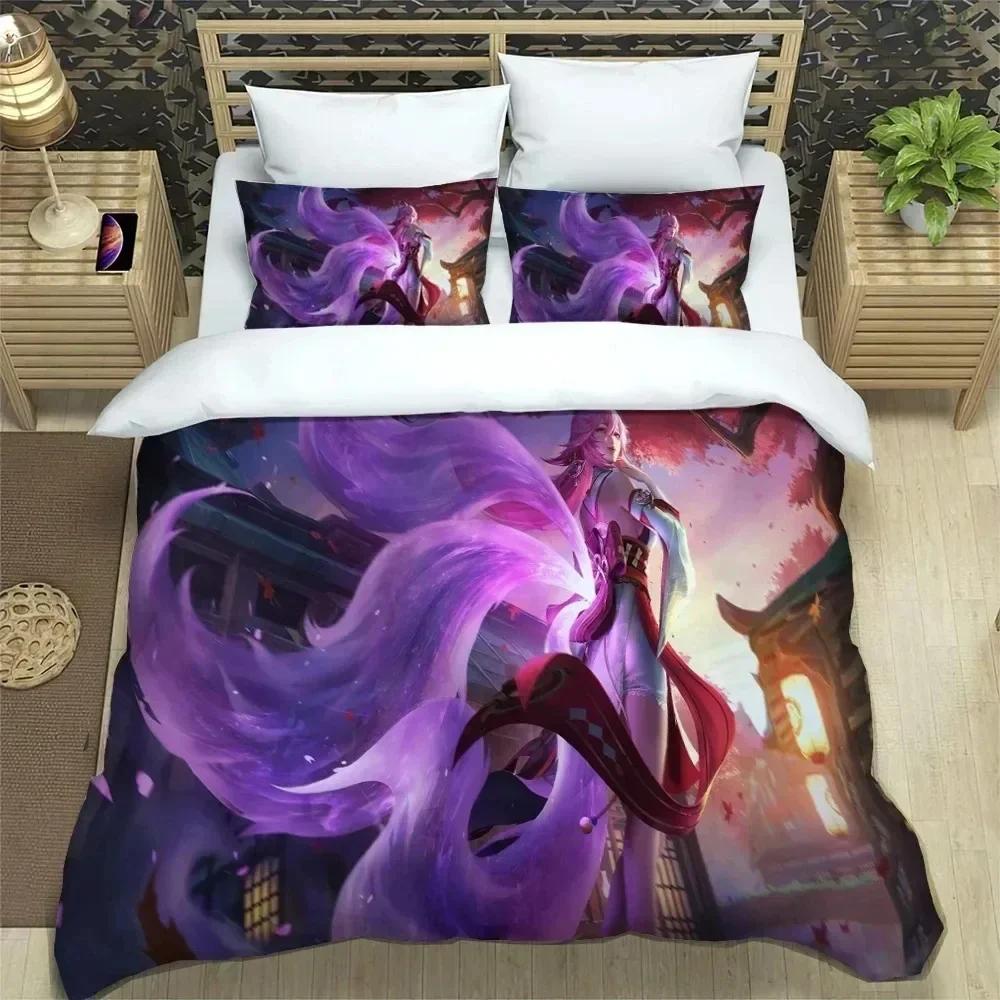 Juego de cama con diseño de Anime 3D Genshin Impact, funda de edredón, funda de almohada, tamaño King, Queen y Twin, para niños, niñas y adultos