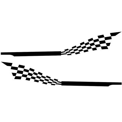 2 Stück Streifen Autoaufkleber Grafik Universal Wasserdicht Selbstklebend Abnehmbar Kariert Autotür Karosserie Seite Aufkleber Schwarz