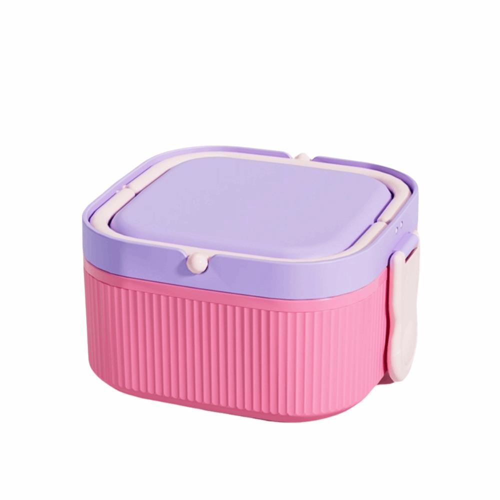 1400ml Plastic Lunch Box Interlayer Heat Resistant Microwave Oven Lunch Box Leak Proof Storage Box Food Storage Container Picnic