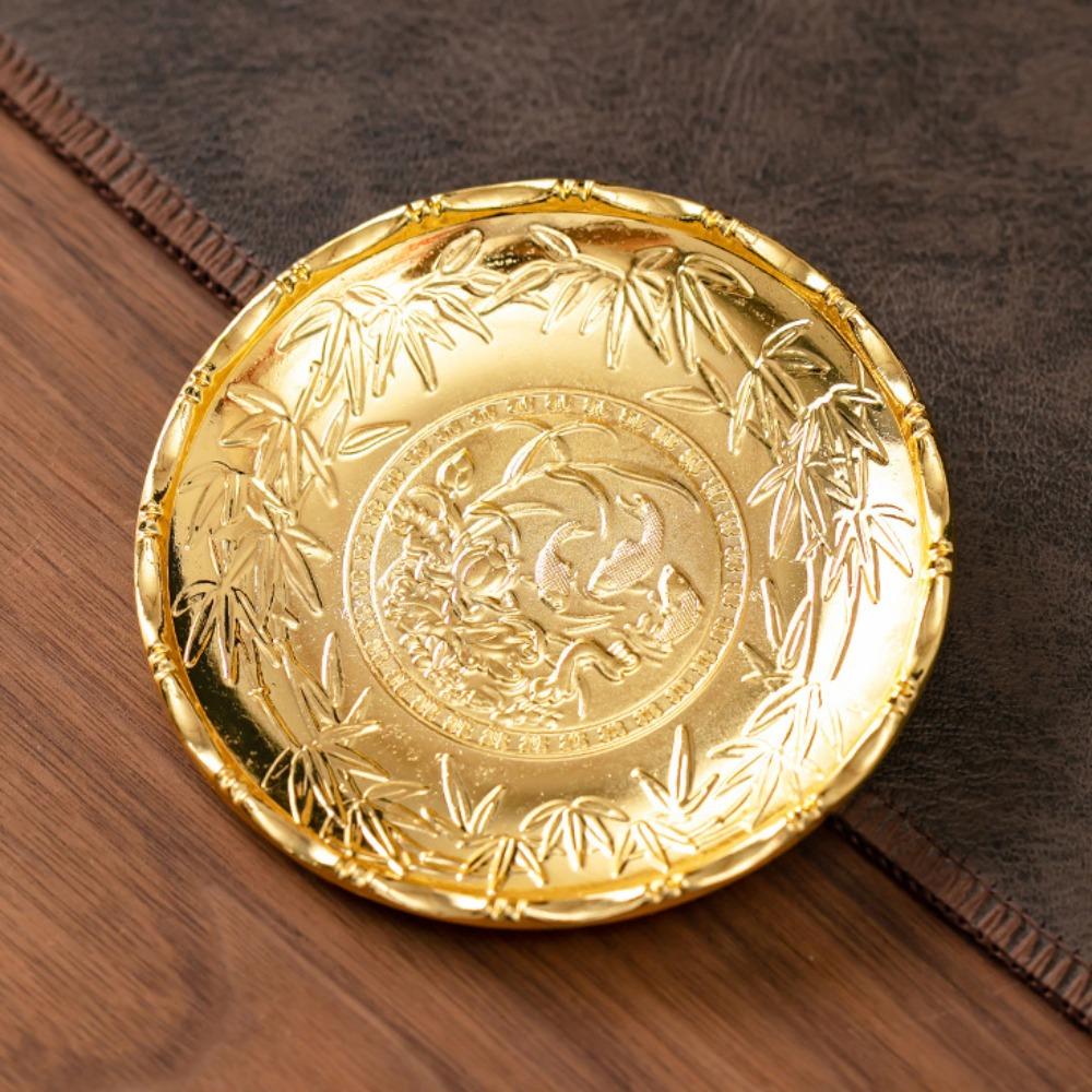 Chinese Style Retro Metal Coaster Exquisite Elegant Cup Holder Golden Heat Resistant Insulation Pad Home Decoration