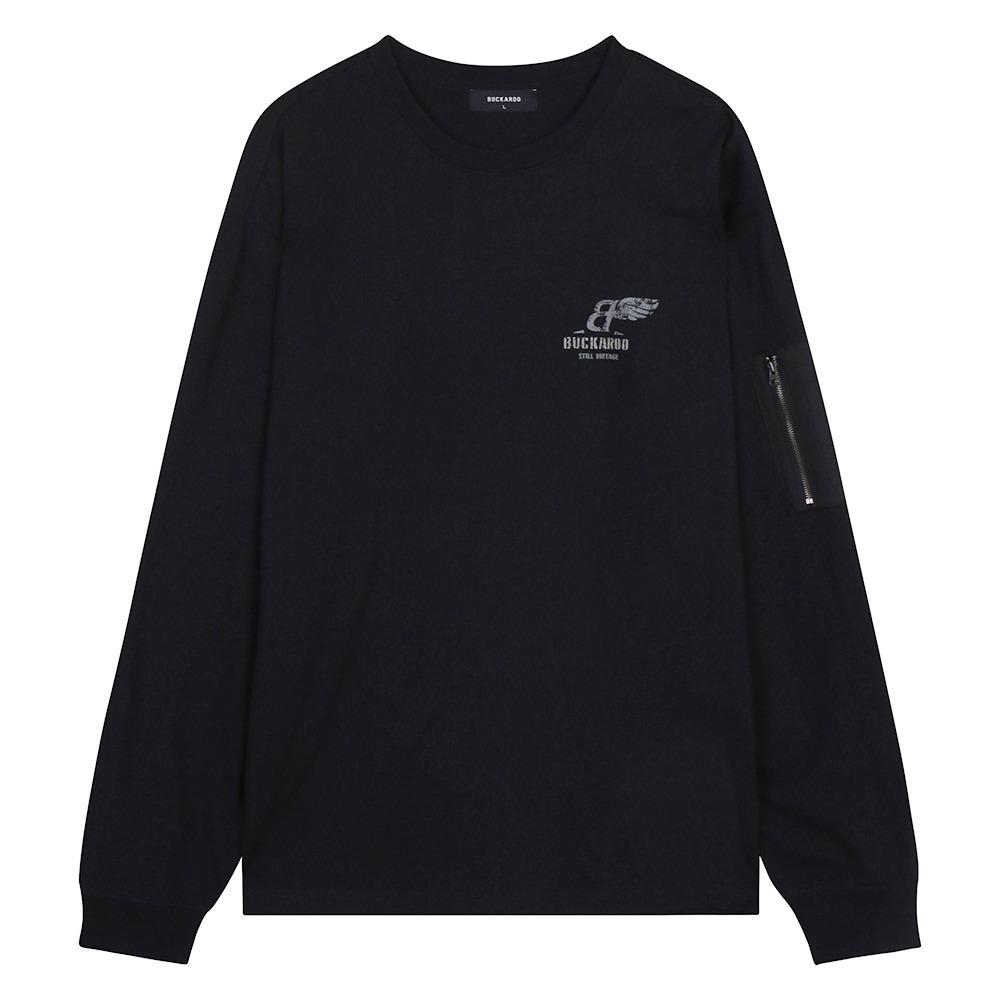 Burkeru 16-Count Single Ma-1 Loose Fit Round Neck T-Shirt Black Black_L