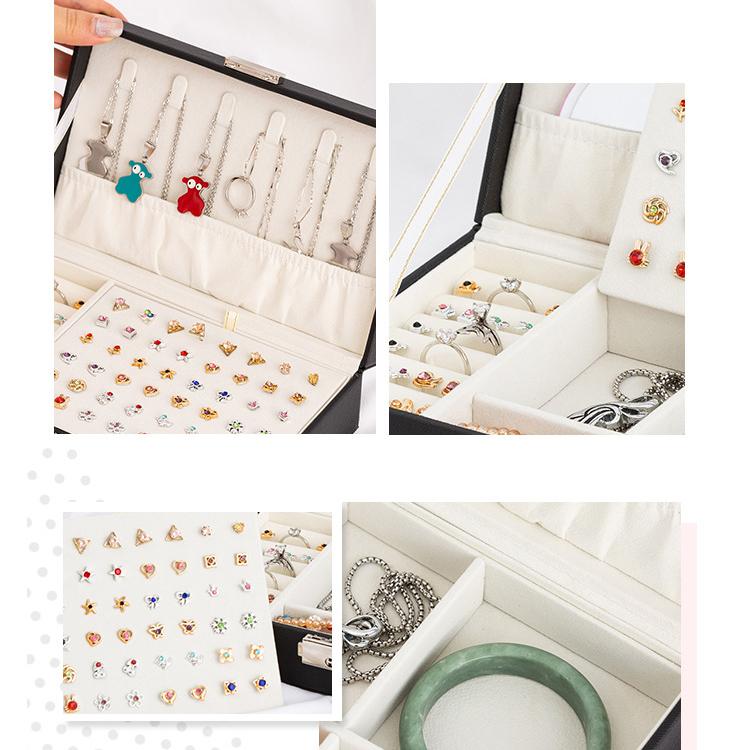 Schmuck-Aufbewahrungsbox, tragbare Schmuckschatulle, Schmuck-Aufbewahrungsbox, multifunktionale Ohrringe, Aufbewahrung, Ring, Halskette, Organisation