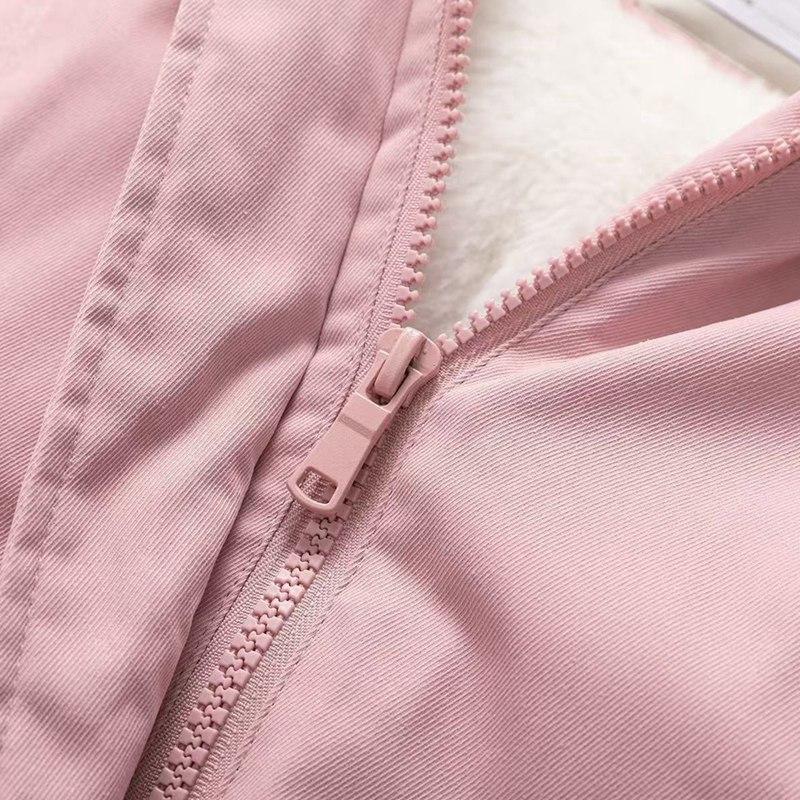 4-12 Years Kids Girls Winter Hooded Mid-Length Coat