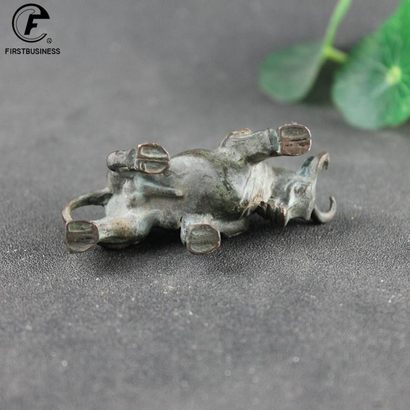 US Bull Wall Street Bull Small Statue Lucky Home Decoration Crafts Antique Copper Zodiac Animal Figurine Desk Ornaments